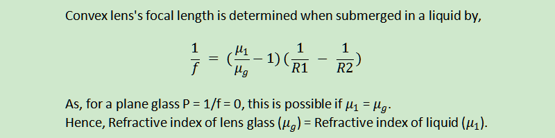 Convex lens's focal length using lens makers formula